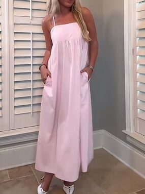 Light Pink Spaghetti Strap Maxi Dress